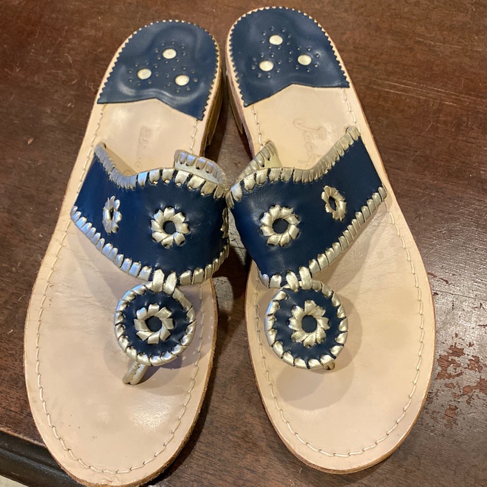 Jack Rogers. Classic navy with gold stitching. Worn once